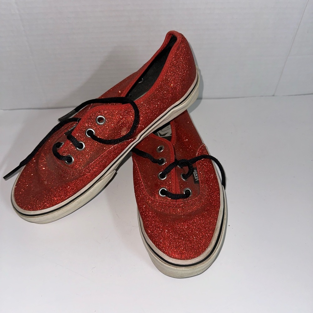 VANS Glitter Red Men’s 5.5 Woman’s 7